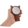 HOOWIFFY Wooden Handheld Cosmetic Mirror for Makeup and Grooming, Small Cute Kawaii Cat Shape, Portable Vanity Mirror for Travel and Salon Use view 4