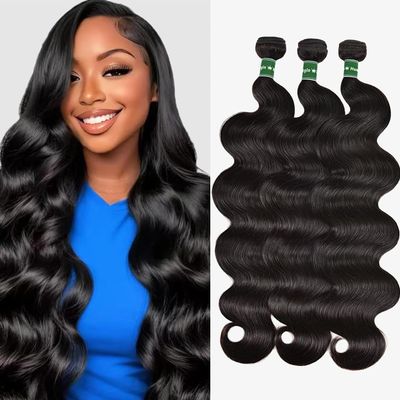 12A Body Wave Bundles Human Hair 18 20 22 Inch Human Hair Bundle 100% Unprocessed Brazilian Virgin Hair Extensions for Black Women Quick Weave Natural Color