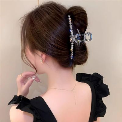 Chic Rhinestone Bunny Rabbit Large Grab Clip Back of Hair Clip Hair Volume Shark Clip