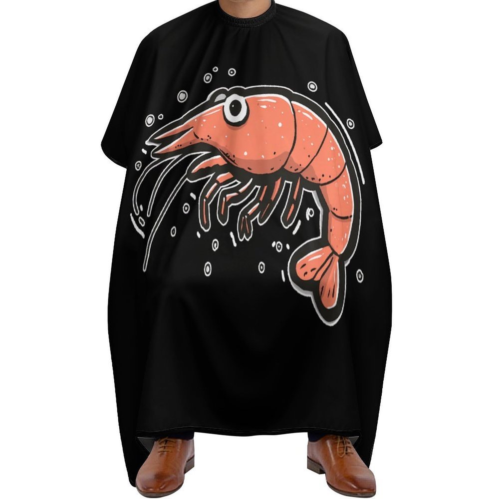 Cartoon Shrimp Haircut Barber Cape for Hair Cutting Apron for Men Women with Adjustable Snap