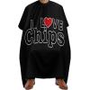 I Love Chips Haircut Barber Cape for Hair Cutting Apron for Men Women with Adjustable Snap view 1