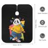 80s Panda Artistic Geometry Haircut Barber Cape for Hair Cutting Apron for Men Women with Adjustable Snap view 2