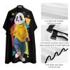 80s Panda Artistic Geometry Haircut Barber Cape for Hair Cutting Apron for Men Women with Adjustable Snap view 4