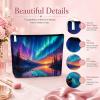 SNRLZUY Aurora Over Tranquil Mountain Lake PU Leather Makeup Bag, Portable Cosmetic Organizer with Zipper, Travel Toiletry Pouch for Bathroom, Vacation & Business Trips view 4