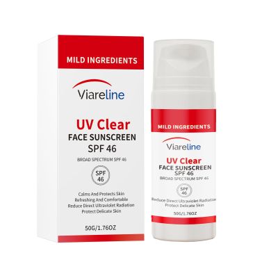 Viareline UV Clear Face Sunscreen SPF 46, Broad Spectrum, Gentle Formula for Sensitive Skin, 1.76 oz