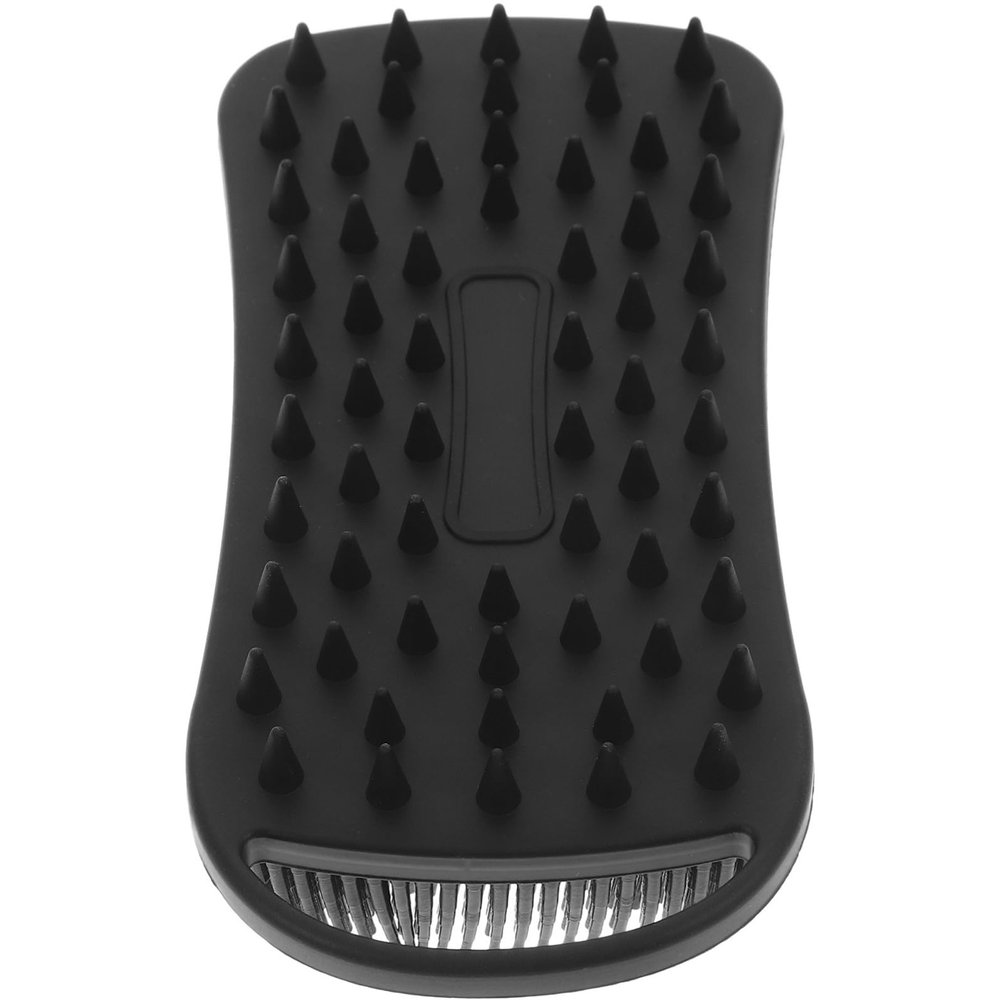 MAGICLULU Silicone Double-Sided Beard and Body Scrubber Brush Large Square Black Soft Skin Cleansing Bath Brush for Men Facial Exfoliator and Back Scrubber