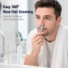 2-in-1 Nasal Hair Cutter Double Sided Nose Hair Knife Portable Nostril Hair Remover Tool 360 Rotating Manual Nose Hair Trimmer Nasal Grooming Tool for Men Women (Blue, 12 PCS) view 2