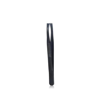 Alipis 4pcs Stainless Steel Eyebrow Clips Tweezers Slant Flat Tips for Eyebrow Shaping Hair Removal and False Lash Application Easy to Clean Black