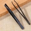 Alipis 4pcs Stainless Steel Eyebrow Clips Tweezers Slant Flat Tips for Eyebrow Shaping Hair Removal and False Lash Application Easy to Clean Black view 3