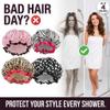 Shower Caps (Pack of 3) Extra Large Shower Cap Cap for Long Hair Reusable Shower Caps for Women and Hair Cap Protection view 2