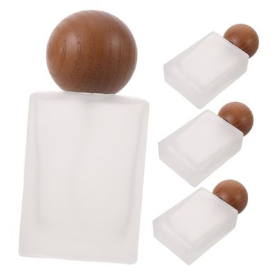FIXOSHEE 4 Pack 30ml Refillable Perfume Atomizer Bottle with Walnut Cap
