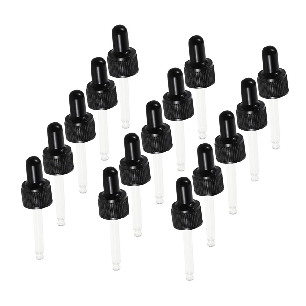 ADOCARN 20pcs Glass Pipette Droppers with Silicone Rubber Bulb and Screw Cap, 15ml 0.5 Oz Airtight Oil Droppers for Essential Oils and Perfumes, for DIY Crafts and Aromatherapy