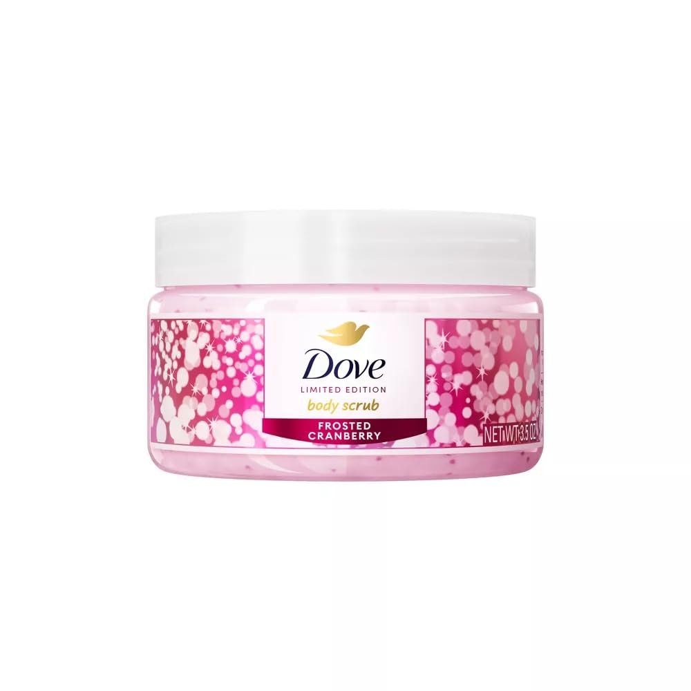 Dove Frosted Cranberry Body Scrub, Exfoliating Body Polish, PETA Approved Vegan Body Exfoliator, Moisturizing Skin Care Scrub, 3.5 oz