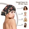 Nuzjahu Amanita Mushroom and Heart Shapes Print Silk Bonnet for Sleeping Women Double Layer Satin Bonnet Elastic Hair Satin Bonnets for Women's Natural & Curly Hair view 3
