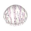Nuzjahu Cute Pink Bouquet Print Shower Caps for Women Double Layer Waterproof Bath Caps Elastic and Reusable Hair Hat for Shower, Spa, Cooking, Clean & Travel view 1