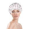 Nuzjahu Cute Pink Bouquet Print Shower Caps for Women Double Layer Waterproof Bath Caps Elastic and Reusable Hair Hat for Shower, Spa, Cooking, Clean & Travel view 3