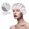 Nuzjahu Cute Pink Bouquet Print Shower Caps for Women Double Layer Waterproof Bath Caps Elastic and Reusable Hair Hat for Shower, Spa, Cooking, Clean & Travel view 4