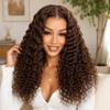 V SHOW 9x6 Deep Wave Glueless Lace Front Wig #4 Chocolate Brown 24Inch view 1