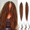 Deep Wave Feather Crochet hair for Black Women 18 Inch Pre-Separated Synthetic Miracle Knots hair 40 Strands Invisible Crochet Curly Braiding Bundles(P4/30) view 1
