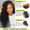Deep Wave Feather Crochet hair for Black Women 18 Inch Pre-Separated Synthetic Miracle Knots hair 40 Strands Invisible Crochet Curly Braiding Bundles(P4/30) view 2