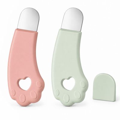 2Pcs Blackhead Remover Tool Stainless Steel Face Blackhead Scraper Cute Cat Paw Skin Spatula for Men and Women Deep Pore Cleaning