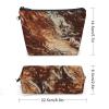 VTCTOASY Marble Mixed Brown Makeup Bags Handheld Portable Travel Toiletry Bags Large Capacity Cosmetic Bag with Zipper Waterproof Leather Makeup Storage Bag for Women Daily Use & Gifts view 2