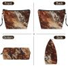 VTCTOASY Marble Mixed Brown Makeup Bags Handheld Portable Travel Toiletry Bags Large Capacity Cosmetic Bag with Zipper Waterproof Leather Makeup Storage Bag for Women Daily Use & Gifts view 3