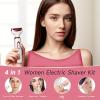 4 in 1 Women Electric Shaver Kit, USB Rechargeable, Face and Body Hair Removal, Eyebrow, Nose Trimmer for Legs and Armpits view 3