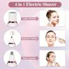 4 in 1 Women Electric Shaver Kit, USB Rechargeable, Face and Body Hair Removal, Eyebrow, Nose Trimmer for Legs and Armpits view 4