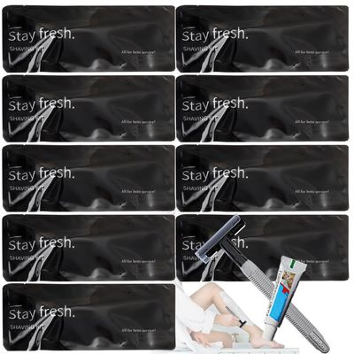 12Pack Luxury Individually Wrapped Travel Twin Blade Disposable Razors Kit with Shave Cream; Clean and Hygienic; Sensitive Skin Guest Shaving Razor for Hotel, Salon,Spa,Home Care and Travel