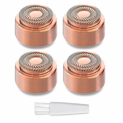 Alfa Torque 3rd Generation Replacement Heads for Flawless Facial Hair Remover Gen 3, Double Ring Blades, Rose Gold, Pack of 4