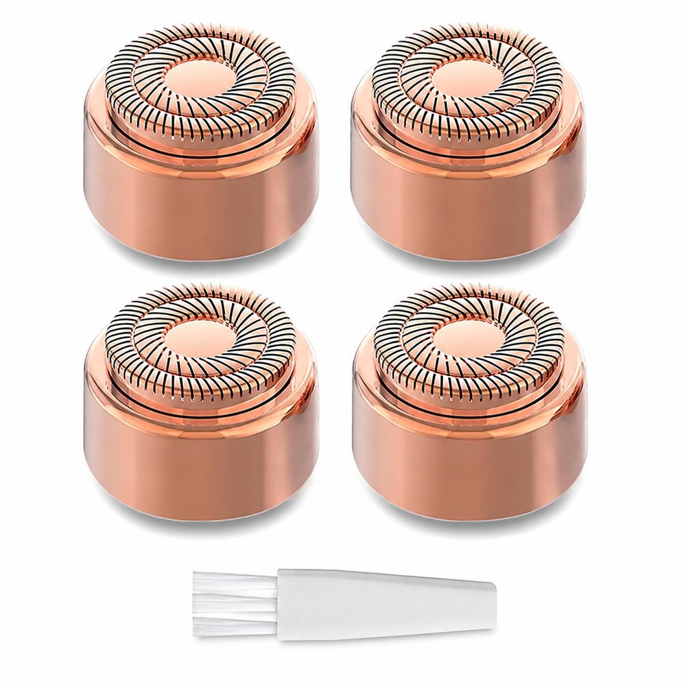 Alfa Torque 3rd Generation Replacement Heads for Flawless Facial Hair Remover Gen 3, Double Ring Blades, Rose Gold, Pack of 4