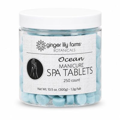 Ginger Lily Farms 250ct Manicure Spa Tablets, Ocean Scent