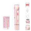 2in1 Electric Body Hair Trimmer, Rechargeable DualHead Bikini Shaver for Women & Men, Hair Removal Clipper for Face, Underarm, Leg, Pubic Area, IPX7 Waterproof Wet & Dry Use (Pink) view 1