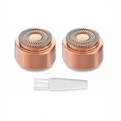 Alfa Torque 3rd Generation Replacement Heads for Flawless Facial Hair Remover Gen 3, Double Ring Blades, Rose Gold, Pack of 2