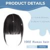 YTBYT Clip In Bangs 100% Human Hair, Extended Fringe with Sideburns, Seamless Natural Hairpiece for Women(Natural Black 1B#) view 2