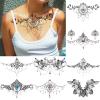 Large Mandala Lotus Flower Temporary Underboob Tattoo for Women 8-Sheet view 1