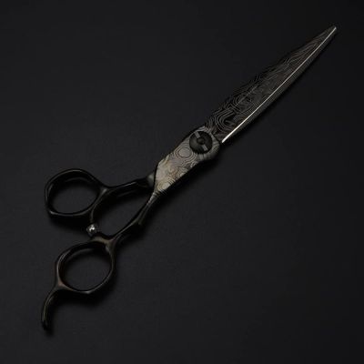 7 Inch Damascus Hair Cutting Shears, Professional Barber Scissors for Hairdressers, Sharp Steel Blades for Wet Dry Hair (Cutting)