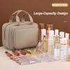 jwfxiaodige Light Luxury Style Travel Makeup Bag Organizer, Large Capacity Cosmetic Bag, 180Open-Flat, 3-sec Touch-up, Multi-Compartment Organization, Portable for Travel(Pink) view 4