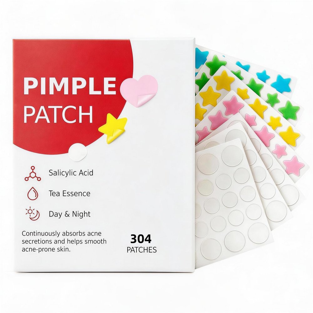 Pimple Patches for Face 304PCS, Hydrocolloid Star Zit Acne Patches