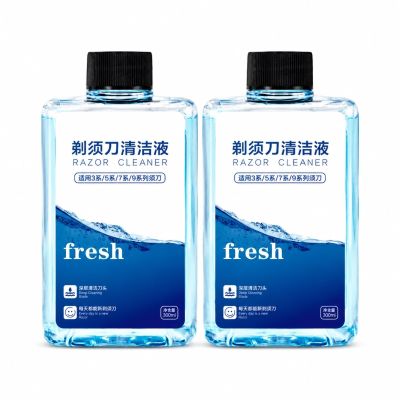 Razor Cleaning Fluid Refill, 320mlX2, Deep Clean Blades Lubricate/Maintain, for Series 3/5/7/9, Remove Residue/Odor, Fresh Scent