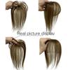 Anemone 3 * 4cm Silk Base Fringe Human Hair Topper For Women Thin 8g Middle Part Clip In Toupee With 3D Air Bang Hair 10inch Straight Hair Bangs Wiglets Hairpieces Light (Light Brown) view 3