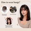 Anemone 3 * 4cm Silk Base Fringe Human Hair Topper For Women Thin 8g Middle Part Clip In Toupee With 3D Air Bang Hair 10inch Straight Hair Bangs Wiglets Hairpieces Light (Light Brown) view 4