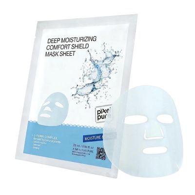 PIXELPURE Deep Moisturizing Comfort Shield PDRN Sheet Mask (1 Sheet) - Plant-Based Vegan PDRN, Ceramide & Cica - Korean Skin Care Hydrating Facial Mask for Sensitive Skin, K-Beauty