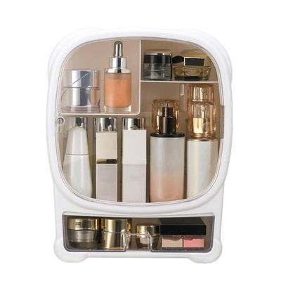 YHdtUO Makeup Organizer Wall Mounted Bathroom Cosmetics Storage Box with Drawer Transparent Seal Cover Skin Care Products Display Rack Shelf Cosmetics Storage Display Box C