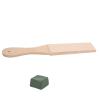 Baxnore Leather Polish Sharpening Strop Dual Sided Wooden Grinding Board with Grind Paste for Razors and Tools Durable and Comfortable Handle view 2