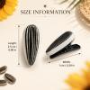 LOGOFUN 100PCS Funny Simulation Melon Seed Hair Clips Black White Striped Duckbill Barrettes Novelty Food Theme Pins for Novelty Party Favors view 3