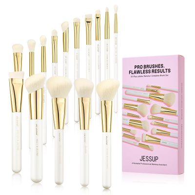 Jessup Makeup Brushes Set 15pcs Face & Eye Brushes for Everyday Makeup T518