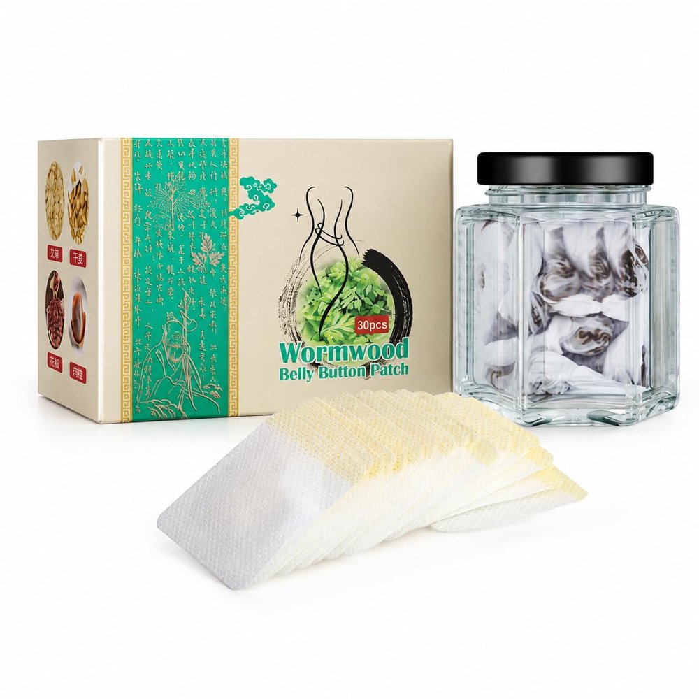 Belly Button Patch Set, Patches and Wrapped Herbal Pods, Wormwood Inspired Belly Care Patch (90-Piece Belly Care Set)