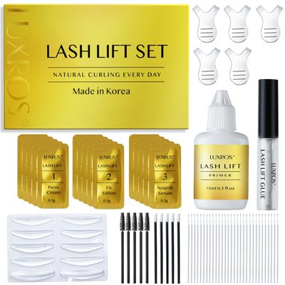 AYASAL Korean Lash Lift Kit for Eyelash Perm: 5 Applications, Thio-Free Keratin Formula for Long-Lasting Curl Gentle Lash Lifting Set for Home or Professional Use Also Great for Brow Lamination